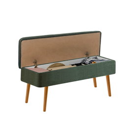 Hanah Home Banco 1070 - 2 Pino Atlántico y Verde 90x46x40 cm